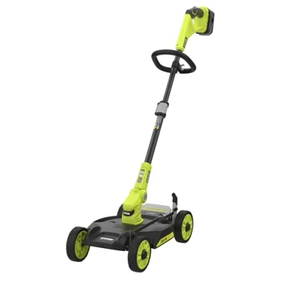 Image de Ryobi Tondeuse 3 en 1 18 Volts Tondeuse/Coupe Bordures/Dresse Bordures Ø30 cm Mulching Batterie 2,0 Ah et Chargeur 1,5 A RY18LMC30A 120