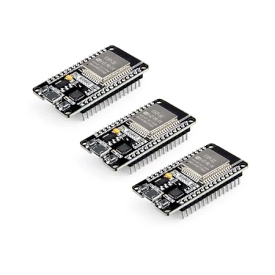Image de ELEGOO 3PCS ESP32 Carte de développement avec port USB Micro 2,4 GHz WiFi + Bluetooth Dual Core Microcontrôleur pour Arduino, MicroPython, NodeMCU, AP/STA/AP+STA, Puce CP2102