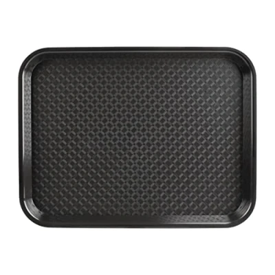 Image de Olympia Kristallon Plateau fast food en plastique noir, taille : 345 x 265 mm, polypropylène usage professionnel et domestique, DP216