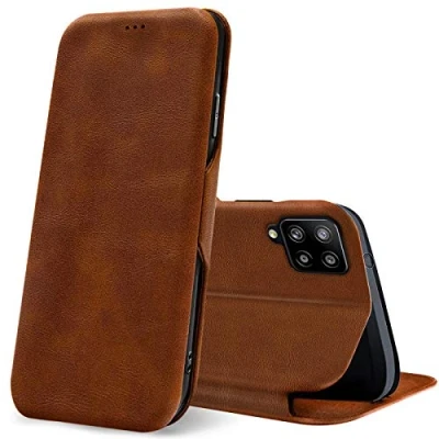 Image de Verco Coque pour Samsung Galaxy A42 5G, Etui Housse 5G Case Portefeuille Fonction de Support [Aimant intégré], Brun