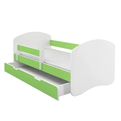 Image de ACMA Lit Enfant Bébé II TIROIR Matelas Gratuite Blanc (140x70 cm + tiroirr, Vert)
