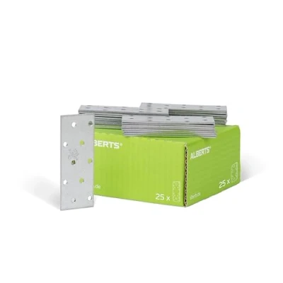 Image de Alberts 847081 Platine d&#039;assemblage galvanisée Sendzimir 100 x 40 mm kit de 25