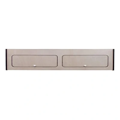 Image de Armoire de Rangement MDF Rebord Noir Placard à Nourriture Cusine Vaisselle 120cm x 25cm Fermeture Douce Automatique [Trous Pré Perçés &amp; Fixations INCLUSES] Aménagement Camping Car Van