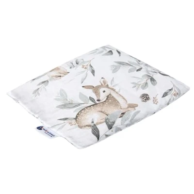 Image de Medi Partners Coussin chauffant en noyaux de cerise 500 g rectangulaire 20 x 25 cm 100% coton certifié Öko Tex Chaleur + Thérapie par le froid massage (Cerf dans les feuilles)