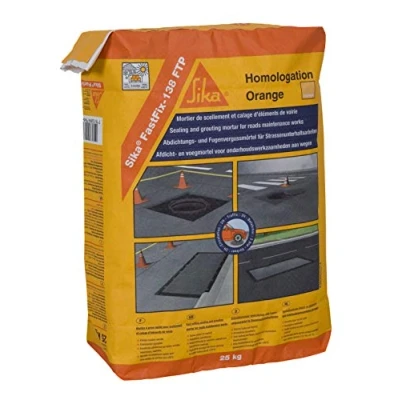 Image de Sika FastFix 138 FTP, Mortier de scellement et calage d&#039;élements voirie, 25kg, Noir