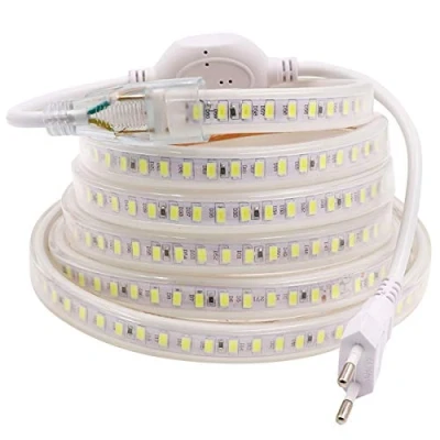 Image de DUVERT Ruban à Led, Led Etanche avec interrupteur, Lumineux Bandeau 220v, 5050 IP65 Bande Strip blanc chaud