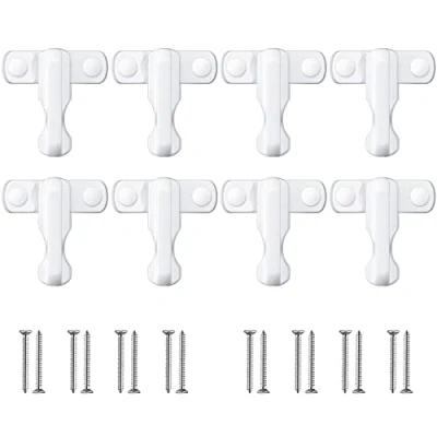 Image de 8pcs Sécurité Fenêtre Enfant, Kamtop Bloc Fenetre Securite Enfant en Alliage de Zinc Durables Loquets Bloque Poignée avec Vis Fixation Protection pour Portes et Fenêtres UPVC
