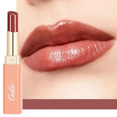Image de Oulac Rouge à Lèvres Soin des Hydratant &amp; Brillant, Effet Juteux Tenue Précise, Teint Naturel Éclatant, Texture Crème Fondante, Confort Végétal, 02 Grande Dame