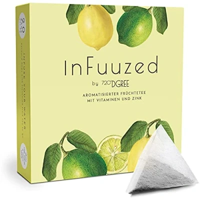 Image de 720DGREE Goût pour l&#039;eau &quot;InFuuzed&quot; Citron Lime Boisson froide sans Sucre et Calories Boissons naturellement délicieuses ta gourde L&#039;Alternative aux limonade, thé glacé, sirop