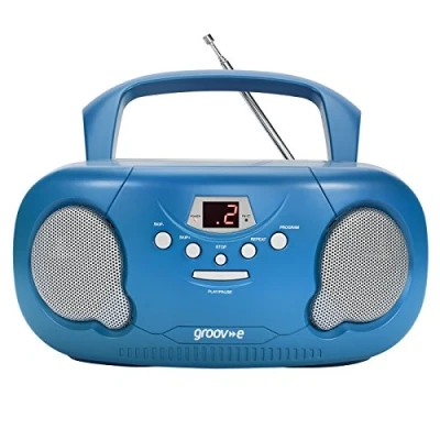 Image de Groove GVPS733BE Lecteur CD Portable Original avec Radio Boombox Bleu (5060108294966)