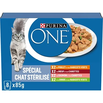 Image de PURINA ONE Chat Stérilisé Multivariétés 80 x 85 g Sachets fraîcheur pour chats adultes