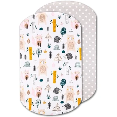 Image de Lovely Hippo Draps Housses cododo Iora Compatible 100% Coton Drap Housse 60x80cm Comptaible (60 x 80 cm, Animaux Forêt)
