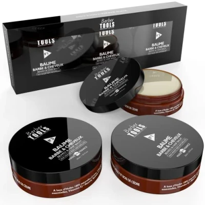 Image de Kit 3 Baumes Barbe N1/2/3 aux huiles 100% naturelles 3X30ml FABRIQUÉE EN FRANCE Nourrit, Hydrate, structure. À base de 2 cires, beurres, 5 Végétales, essentielles, Vitamine E
