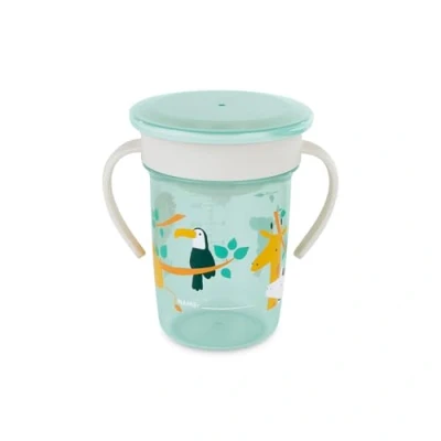 Image de Miniland Gobelet d’Apprentissage Antifuite 360º pour Bébé, avec Poignées et Couvercle, Compatible Lave Vaisselle, Sans BPA, 270ml (Jungle)