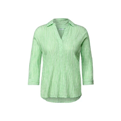 Image de Cecil B345549 Chemisier en Seersucker rayé, Vert Fluo glacé, L Femmes