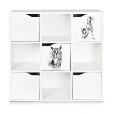 Image de Leomark Kubico Max Cheval 29 x 89 89,5 cm Bibliothèque Moderne au Style Élégant et Fonctionnel Le Salon, Bureau, Chambre Design élégant