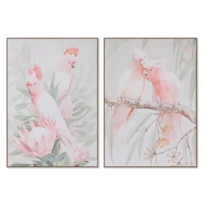 Image de Tableau HOME ESPRIT Perroquet Tropical 100 x 140 cm Multicolore 2 unités
