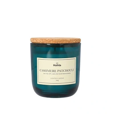 Image de HOMLA Bougie parfumée décorative en cire Verde Parfum cachemire et patchouli