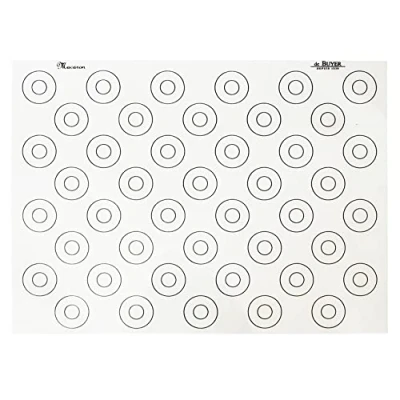 Image de de Buyer Tapis cuisson antiadhésif en silicone spécial Macarons (44 repères) 40 x 30 cm , Blanc