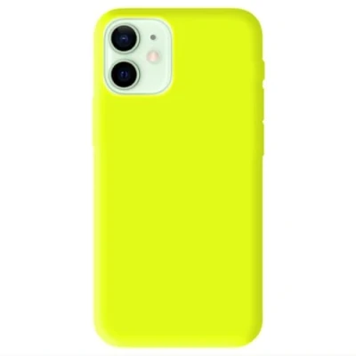 Image de Coque silicone unie Mat Jaune compatible Apple iPhone 12 Mini Neuf