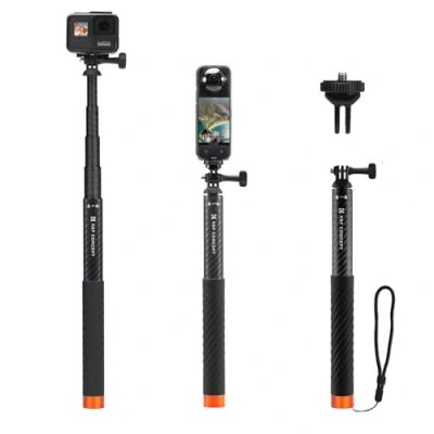 Image de K&amp;F Concept Perche Selfie Extensible Fibre de Carbone pour Insta360 X4/X3, Stick 127cm, Monopode Polaire Léger Go Pro Hero 13 12 11 10 9, DJI Osmo Action 5Pro/4/3, GO3