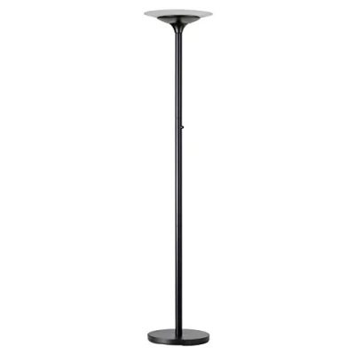 Image de UNILUX Lampadaire à LED Variaglass noir avec vasque verre H180 cm, Socle D34 D36 x H6 cm