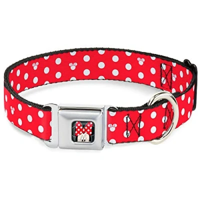 Image de Buckle Down Dydr Minnie Mouse w/nœud près de Collier Chien