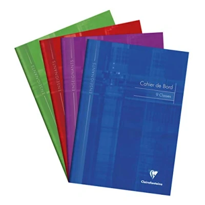 Image de Clairefontaine 3129C Un Cahier de Bord Agrafé 9 Classes A4 21x29,7 cm 60 Pages Papier Registre Vert 110 g Couverture Carte Pelliculée Couleur Aléatoire