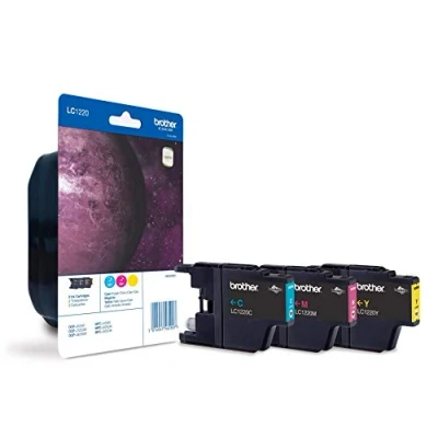 Image de Brother LC1220RBWBP Pack blister de 3 Cartouches d&#039;encre couleur Cyan / Magenta Jaune 300 pages