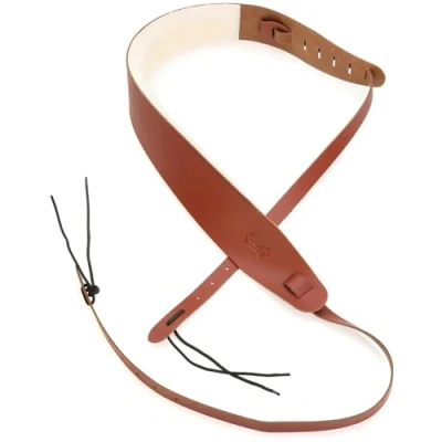 Image de Levy&#039;s PMB32 WAL Sangle de Guitare 2&quot; Carving Leather Banjo Strap Walnut