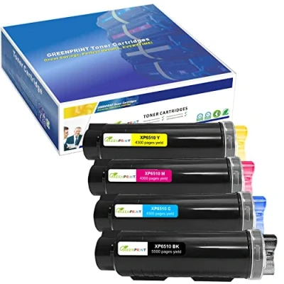 Image de Cartouches de Toner Compatibles 4 Couleurs 6510 6515【Extra High Yield】 5500 Pages BK 4300 C M Y pour Xerox Phaser 6510n 6510dn 6510dni 6510dnm WorkCentre 6515n 6515dn 6515dni 6515dnm Imprimante
