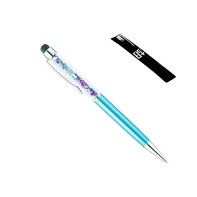 Image de QUALITÉ 2 en 1 écran Tactile capacitif Stylet et Stylo à Bille avec Cristaux (Bleu Clair Rainbow)