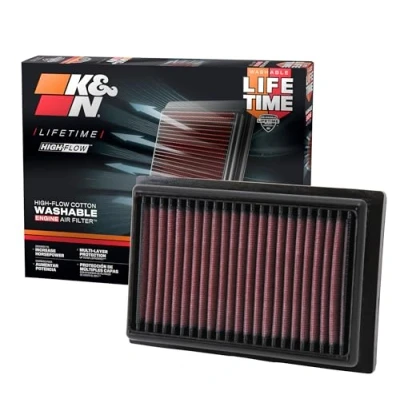 Image de K&amp;N 33 2485 Filtre à Air du Moteur: Haute Performance, Premium, Lavable, de Remplacement, Plus Pouvoir, 2012 2018 (Prius, Corolla Hybrid, Aygo, C HR, Yaris, Tank, Aqua, C1 II, 108)