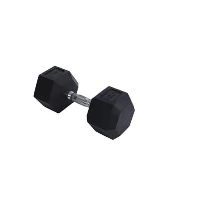 Image de Endless Pair of 15 Kg (2 * 33 LB) Hexagon Rubber Coated Dumbbell Black Material: Iron and Perfect for Bodybuilding, Fitness, Weight Lifting Training at Home or Gym