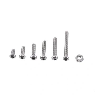 Image de 250Pcs M2 Kit de Assortiment Vis Boulon Douille Hexagonale Tête Fraisée Plate/Bombée/Cylindrique Six Pans Creux en Acier Inoxydable A2 avec Ecrous, x 4/6/8/10/12/16mm (Tête Bombée)