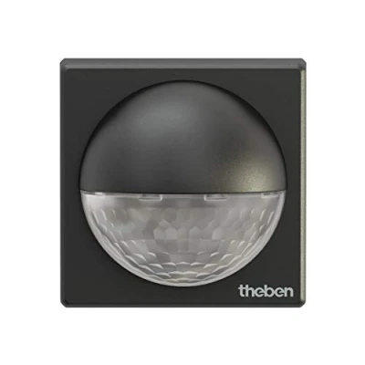 Image de Theben 1010201 theLuxa R180 BK Détecteur de Mouvement Passif Infrarouge Noir Couverture Angulaire 180 pour l&#039;extérieur
