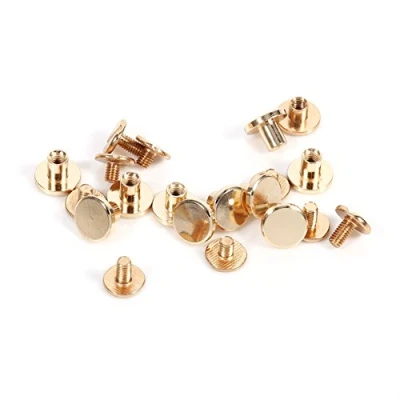 Image de Walfront Boutons en Laiton Massif Vis à Clous Rivets Clapet Visser Cuir pour de Courroie 5mm 6.5mm 8mm (6.5mm)