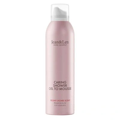 Image de Jean &amp; Len Shower Soufflé Peony Lychee, with Almond, Jojoba and Babussa Oil, for a Scented Cleansing Experience, Normal to Dry Skin, Foam, Paraben Silicone Free, Vegan, 200 ml