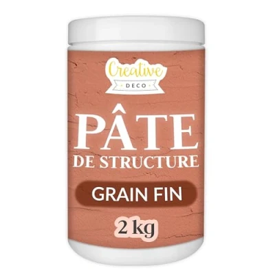 Image de Pâte de Structure CREATIVE DECO Grain Fin 2kg Rouge Brique à Relief pour Peinture Acrylique Texturée Effet 3D