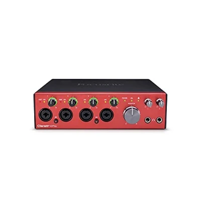 Image de Interface audio USB haut de gamme Focusrite Clarett+ 4Pre pour les créateurs — enregistrements haute qualité : quatre préamplis à faibles niveaux bruit et distorsion un son époustouflant