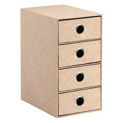 Image de Rössler Papier 1524452394 S.O.H.O. Boîte à 4 tiroirs pour DIN A5, avec trou de poignée, Cacao, 320 x 175 250 mm, 1 pièce