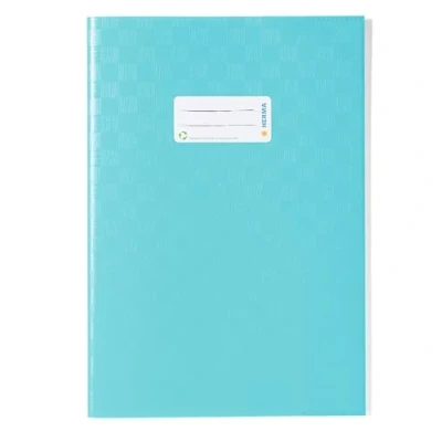 Image de HERMA 7456 Lot de 1 cahiers en polypropylène résistant et facile à nettoyer avec étiquette structure raphia Turquoise Format A4