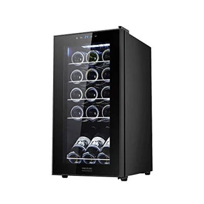 Image de Cecotec Cave à Vin GrandSommelier 15000 Black Compressor. Capacité pour 15 Bouteilles, Rendement élevé avec Compresseur, Température réglable, Seulement 42 DB, Efficacité énergétique G