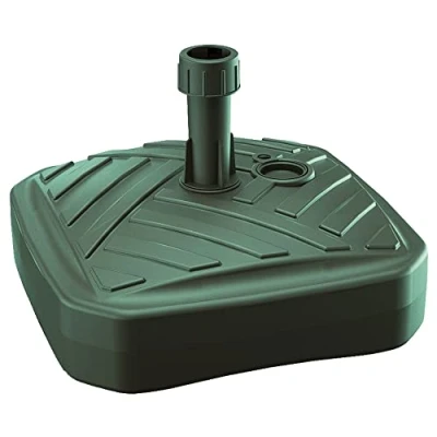 Image de PROSPERPLAST Base de parasol polyéthylène carré à rayures 39 x 13 cm vert