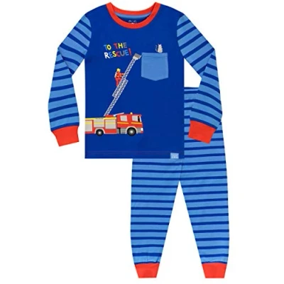 Image de Harry Bear Ensemble De Pyjamas Garçon Bien Ajusté Pompier Bleu 4 5 Ans