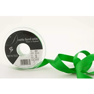 Image de Berisfords 3501 Ruban en satin double face 20 m x 15 mm, Vert émeraude