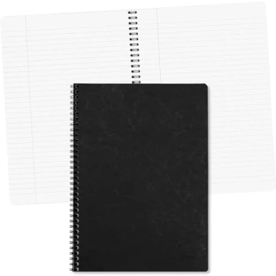 Image de Clairefontaine 781451C Collection Age Bag Un Cahier à Spirale Noir A4 21x29,7 cm 100 Pages Lignées avec Marge Papier Blanc 90 g Couverture Carte Lustrée Grain Cuir