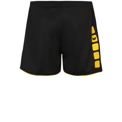 Image de Erima Femme Short Classic 5 C, Noir/Jaune, 42 EU