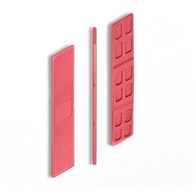 Image de DOJA BARCELONA Cales de Vitrage 3mm Rouge 100 Pcs Blocs d&#039;Écartement en Plastique, Entretoise Polypropylene Plaques d&#039;Espacement avec Points Rupture pour Rangement, Équilibrage...