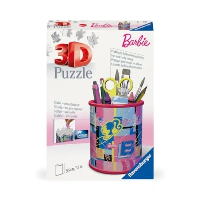 Image de Ravensburger Puzzle 3D Pot à Crayons Barbie A partir de 6 ans 54 pièces numérotées assembler sans colle Accessoires inclus Hauteur 9,5 cm 11585, Rosa
